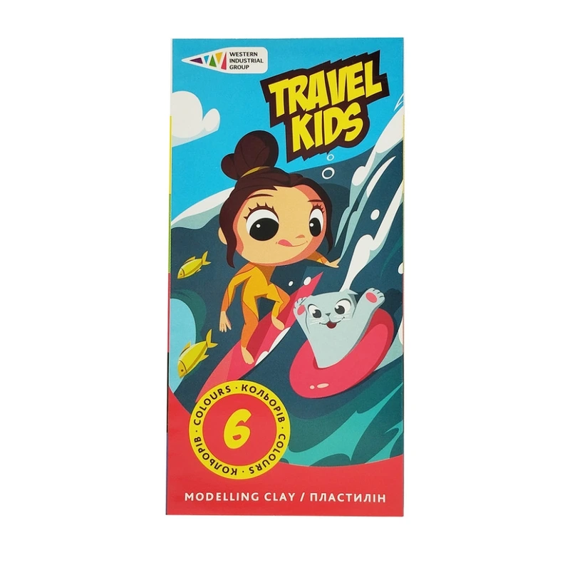 Дитячий пластилін "Travel Kids" 331008/TK восковий, 6 кольорів по 12 г — ГАММА'UA