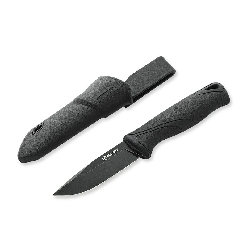 Ніж Ganzo G807BW-BK чорний з чохлом — Ganzo