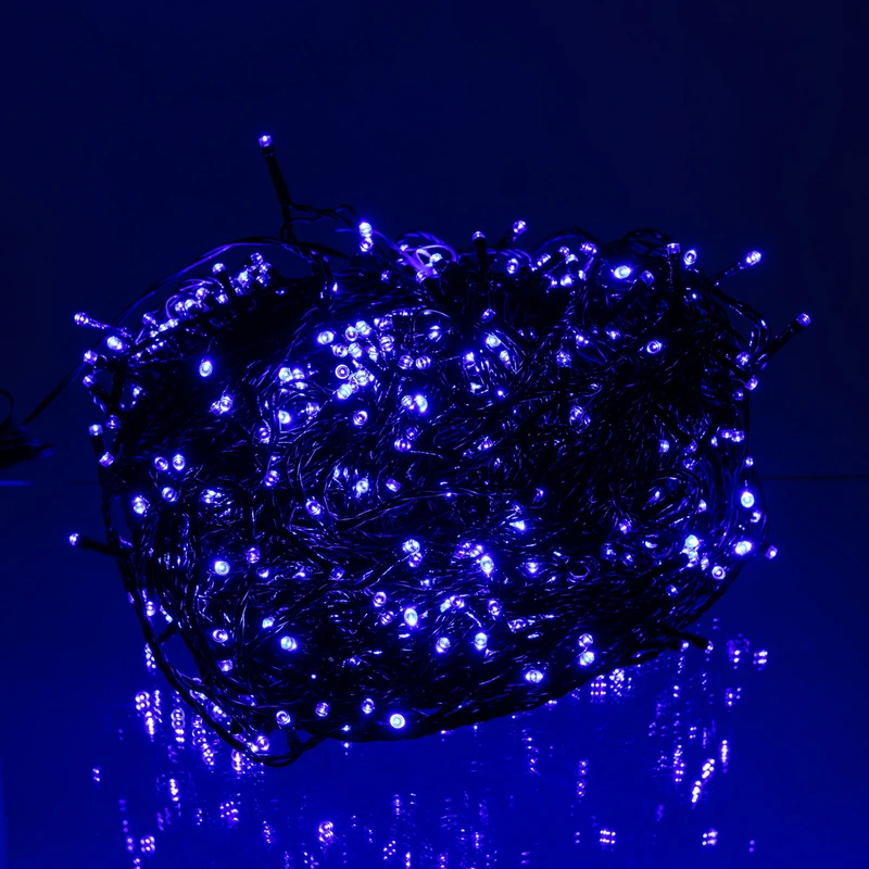 Гірлянда Різдвяна фея вулична 100 (м) 1000 LED чорний провід Синій CF1000L100MBBL