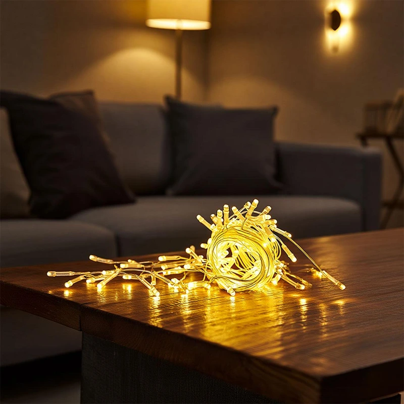 Новорічна гірлянда штора 1,5х1,5 м 64 LED кімнатна гірлянда білий провід Жовте світло ZWM1564LEDY