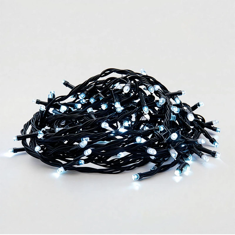 Новорічна гірлянда кімнатна нитка 22 м 220 LED чорний провід Білий W220LED22MBW
