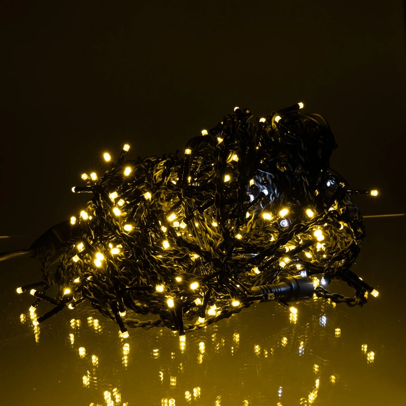 Новорічна гірлянда вулична Бахрома 36 м 600 LED чорний провід Жовтий 36МBY