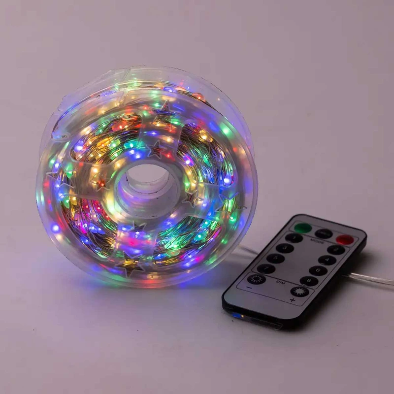 Світлодіодна гірлянда Роса нитка 500 LED довжина 50 м від мережі біла нитка з пультом Мультиколор 500L50MWМL — Garlando