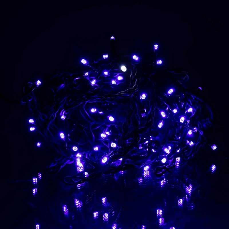 Новорічна гірлянда вулична Бахрома 6 м 105 LED чорний провід Синій 6МBBL