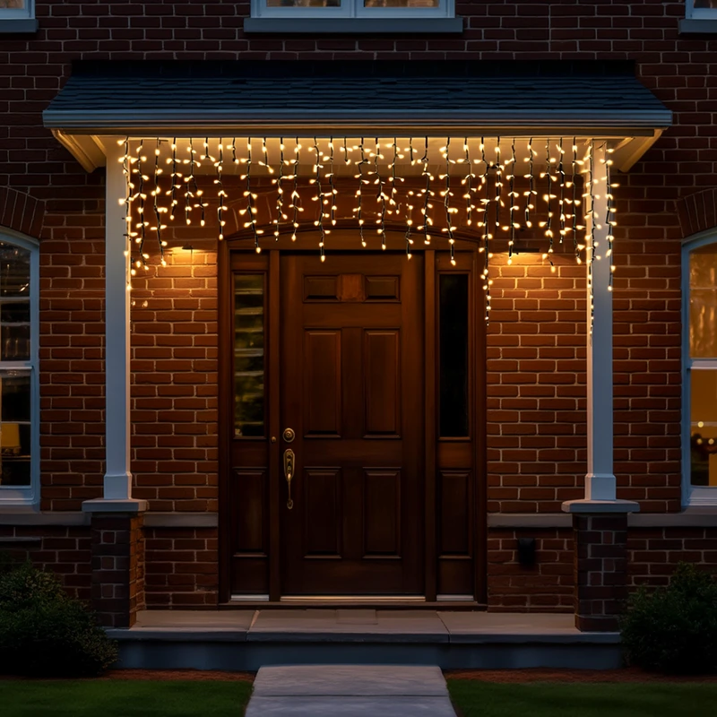 Новорічна гірлянда вулична Бахрома 6 м 105 LED чорний провід Жовтий 6МBY