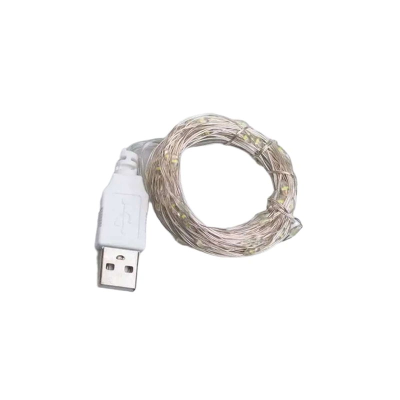 Гірлянда роса 20 метрів USB на 200 led світлодіодів крапля 20 метрів білий дріт мультиколор USB200L20MWML
