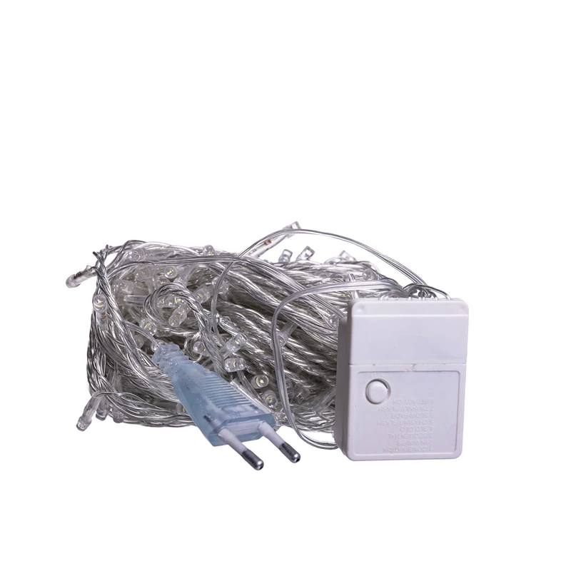 Новорічна гірлянда кімнатна нитка 10 м 120 LED білий провід Білий W120LED10MWW