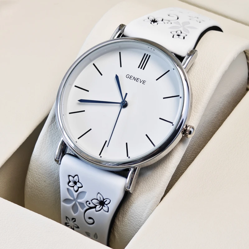 Geneva Steel Silver Miss Flower, 2 ремінці