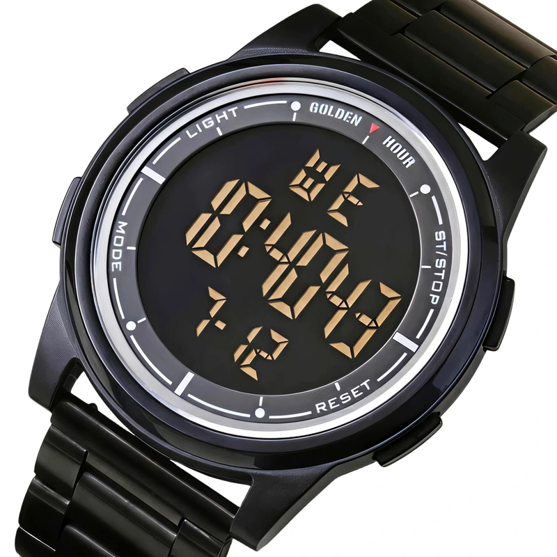 Чоловічий водостійкий спортивний тактичний годинник GoldenHour Water Metal Black