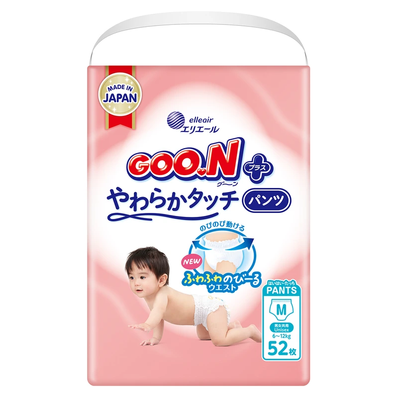Трусики-підгузки GOO.N Plus для дітей 6-12 кг (розмір M, унісекс, 52 шт) — Goo.N