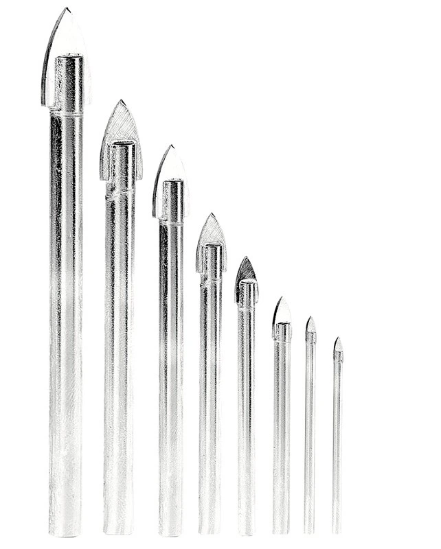 Набір свердел-піка для скла та кераміки GRANITE 8 шт 4х60/5х65/6х68-2 шт/8х70-2 шт/10х85/12х90 мм 2-01-008 — GRANITE