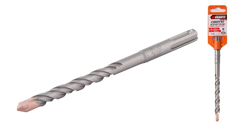 Свердло для бетону GRANITE SDS-PLUS S4 10×160 мм 0-10-160 — GRANITE