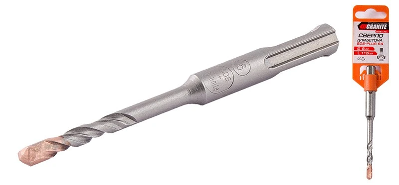 Свердло для бетону GRANITE SDS-PLUS S4 6×110 мм 0-06-110