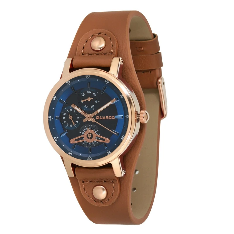 Чоловічий годинник Guardo 011265-5 Brown-Cuprum-Blue