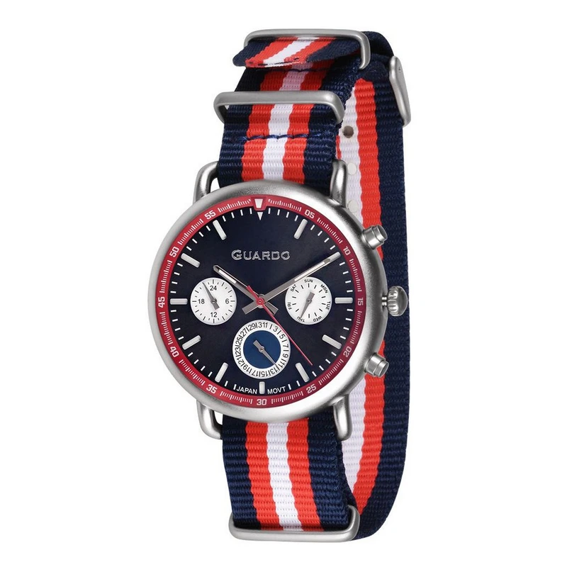 Чоловічий годинник Guardo 11253-2 Brown-Silver-Blue (1134-0416)