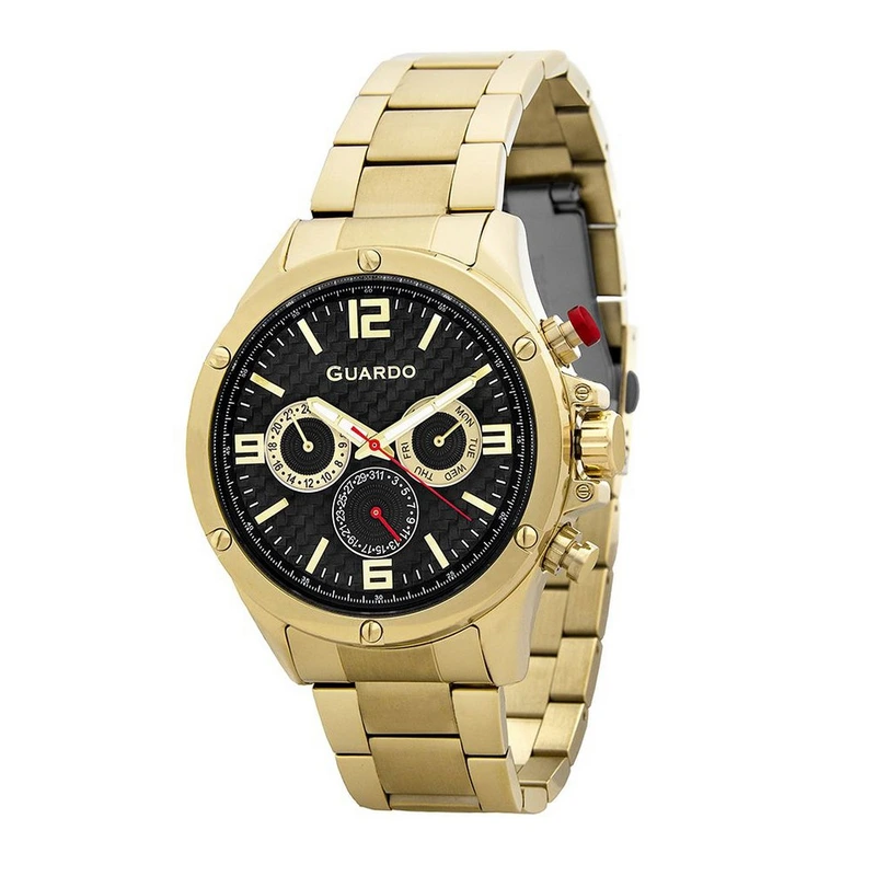 Чоловічий годинник Guardo 11455-4 Gold-Black