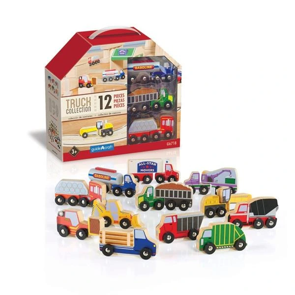 Набір вантажівок Guidecraft Block Play до дороги з дерева, 12 шт. (G6718) — Guidecraft