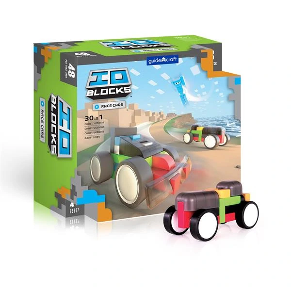 Конструктор Guidecraft IO Blocks Гоночні машини з доповненою 3d реальністю, 48 деталей (G9607) — Guidecraft