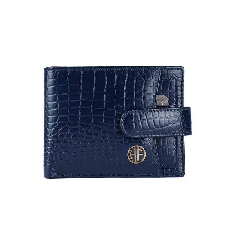 Чоловічий шкіряний гаманець Hammonds Flycatcher HF502 Croc Blue (Синій)