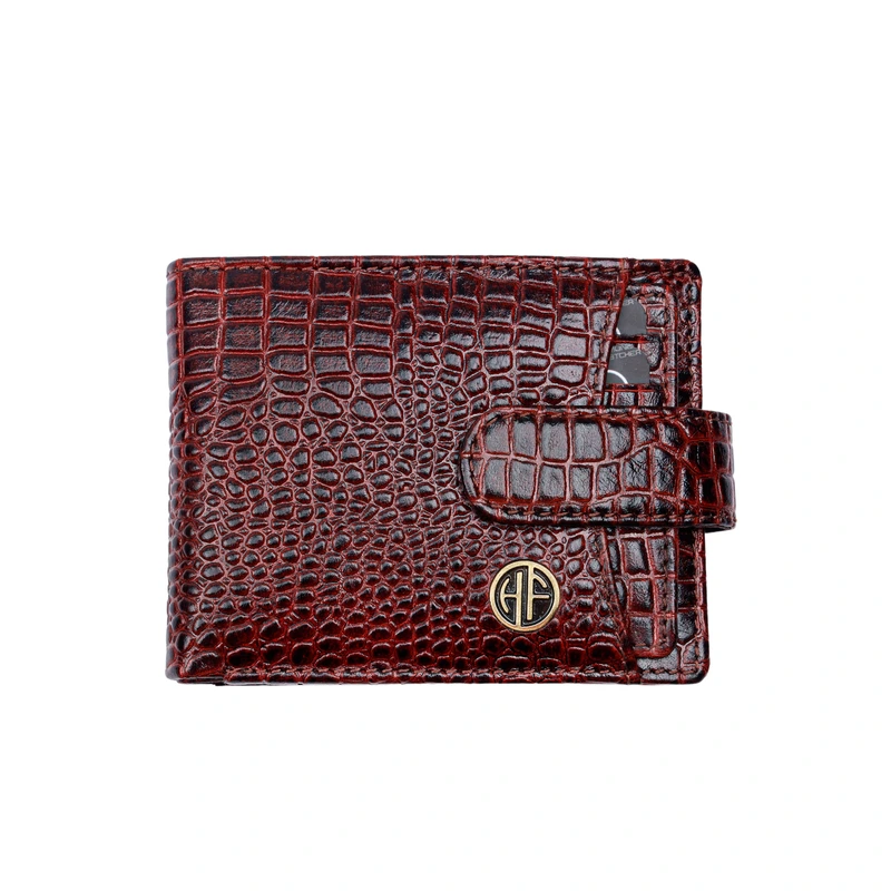 Чоловічий шкіряний гаманець Hammonds Flycatcher HF502 Croc Brown (Коричневий)