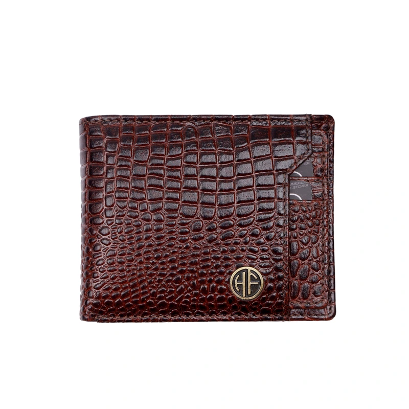 Чоловічий шкіряний гаманець Hammonds Flycatcher HF577 Croc Brown (Коричневий)