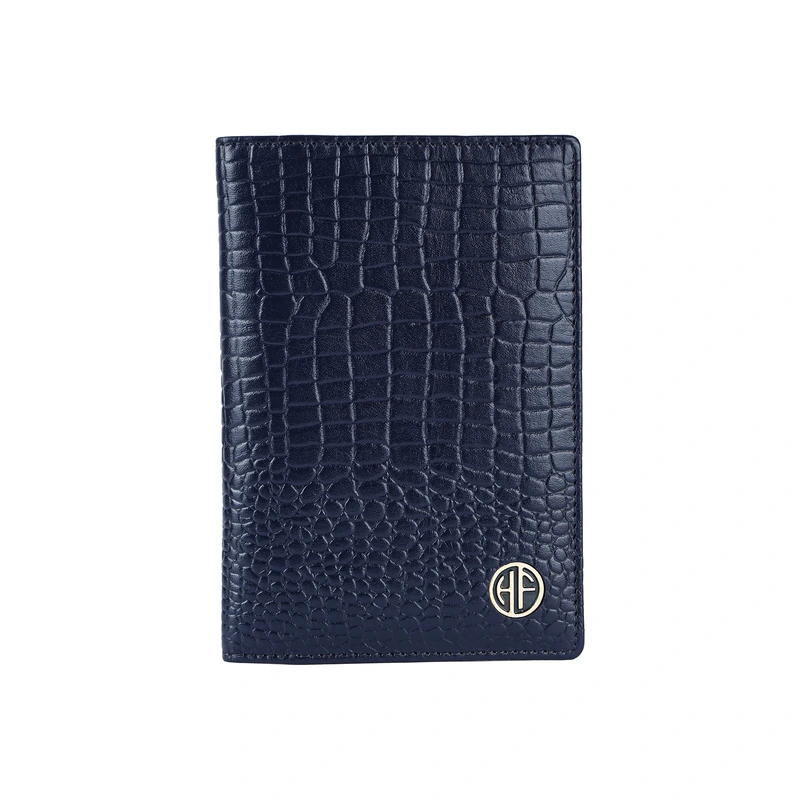 Шкіряна обкладинка для паспорта Hammonds Flycatcher PH602 Croc Blue (Синій) — Hammonds Flycatcher