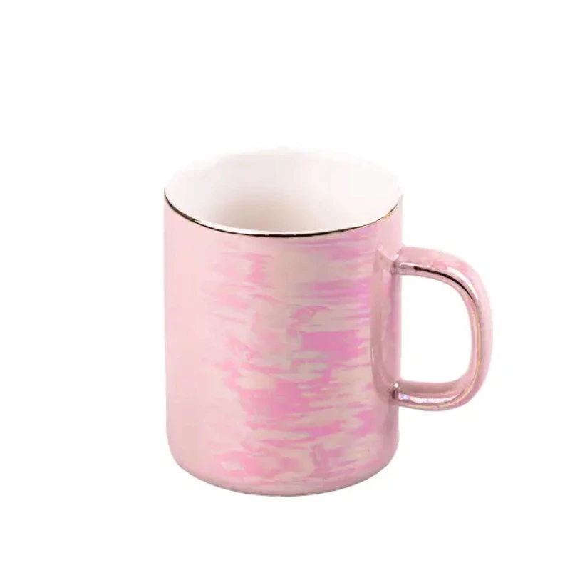 Чашка порцелянова Glaze 420мл у дзеркальній глазурі Рожевий HPCYM0763P — Happy Life