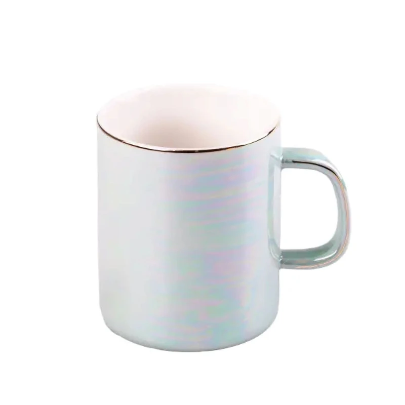 Чашка порцелянова Glaze 420мл у дзеркальній глазурі Бірюзовий HPCYM0763T — Happy Life