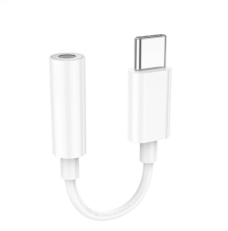 Аудіокабель HOCO LS35 Type-C to 3.5mm female, ABS, 0.08m, White — Hoco