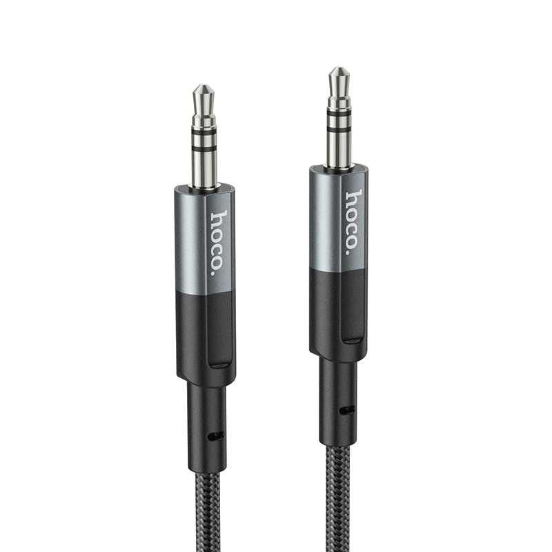 Аудіокабель HOCO UPA23 3.5mm male to 3.5mm male, nylon braid, 1m Metal Gray — Hoco