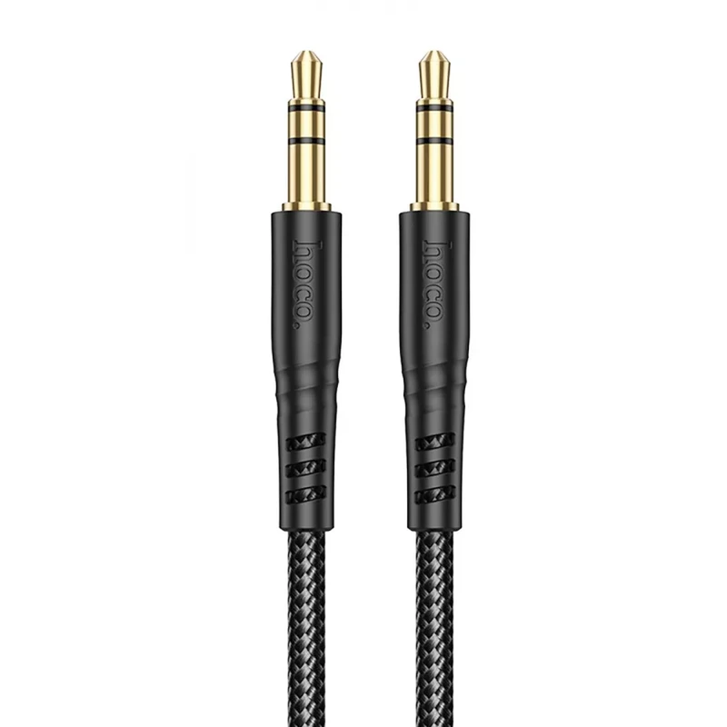 Аудіокабель HOCO UPA24 3.5mm male to 3.5mm male, nylon braid, 1m, Black — Hoco