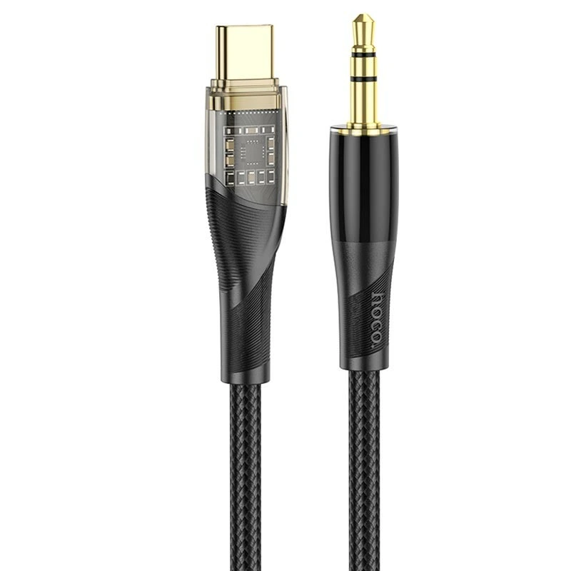 Аудіокабель HOCO UPA25 Transparent Discovery Edition Digital audio conversion cable Type-C Black — Hoco