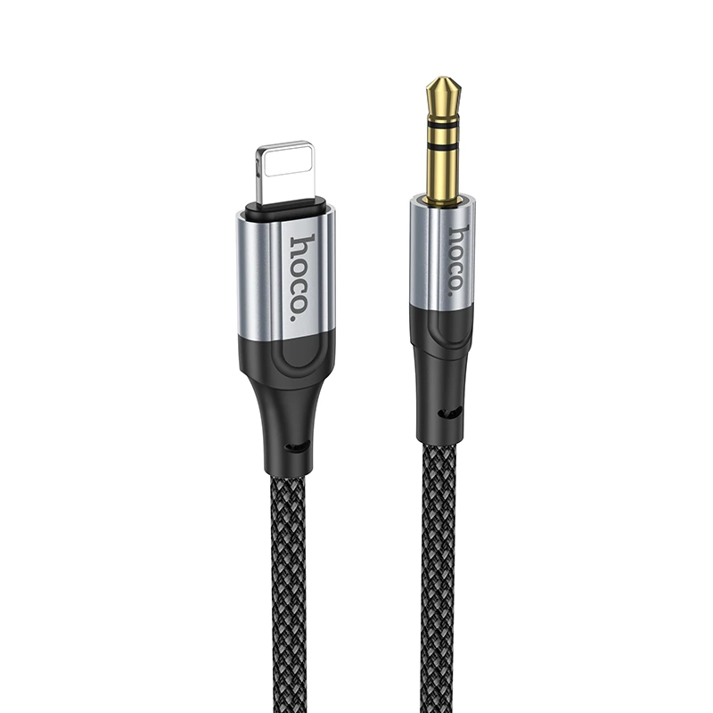 Аудiокабель HOCO UPA26 iP to 3.5mm male, nylon braid, 1m, Black