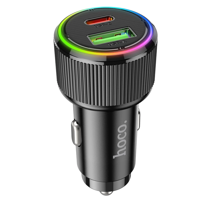 Автомобільний зарядний пристрій HOCO NZ14A Guerrero PD20W+QC3.0 car charger Black — Hoco
