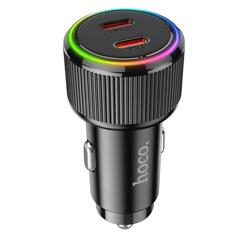 Автомобільний зарядний пристрій HOCO NZ14B Guerrero PD50W(2C) car charger Black
