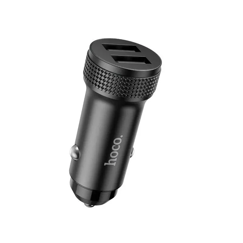 Автомобільний зарядний пристрій HOCO Z49 Level dual port car charger Black — Hoco