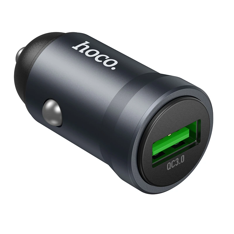 Автомобільний зарядний пристрій HOCO Z62 Energy single-port QC3.0 car charger Metal Gray — Hoco