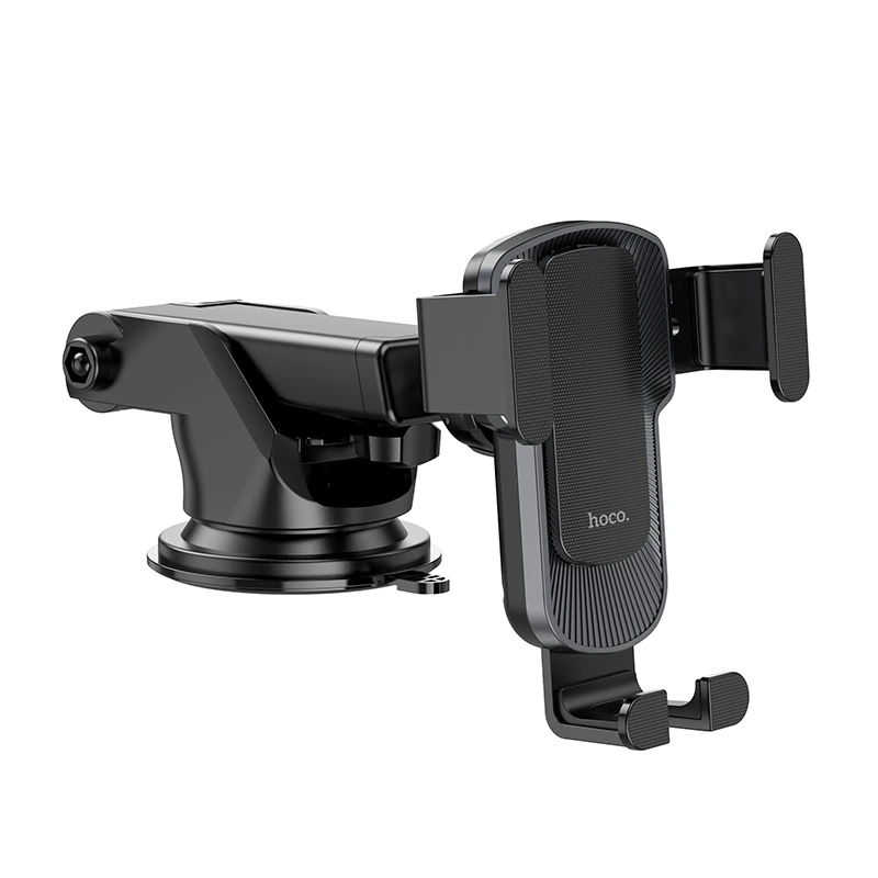 Автотримач для телефона HOCO CA104 vertical and horizontal telescopic gravity vehicle holder Black Metal Gray — Hoco