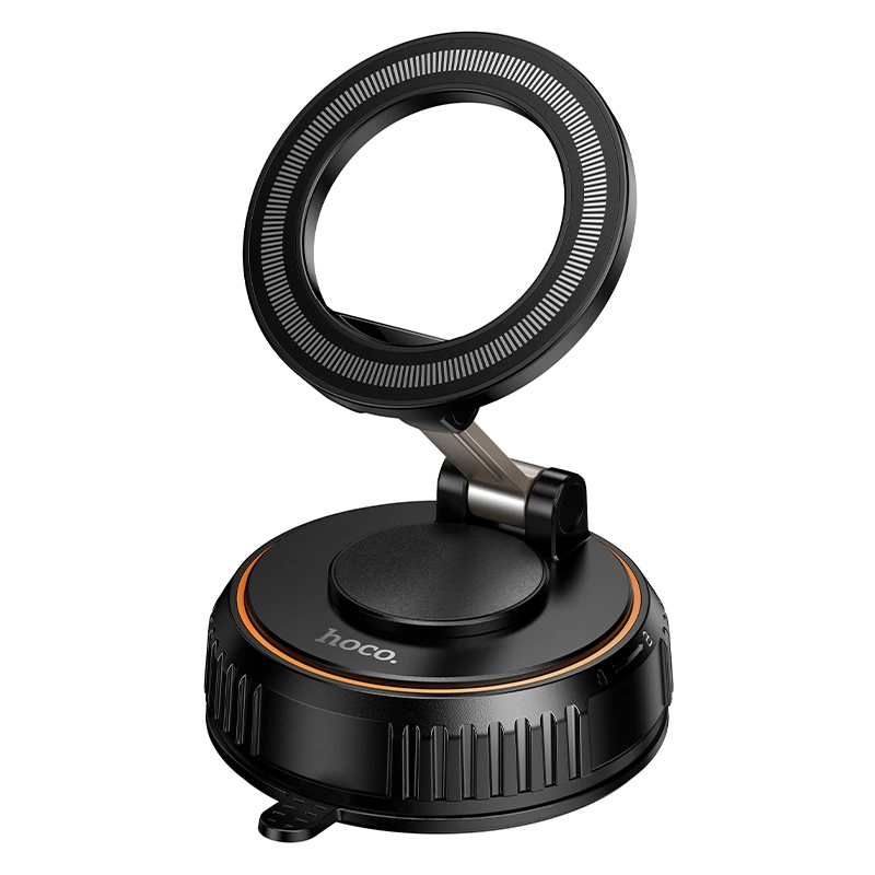 Автотримач для телефона HOCO H105 Journey magnetic car holder with suction cup(multi-scene) Black Orange — Hoco