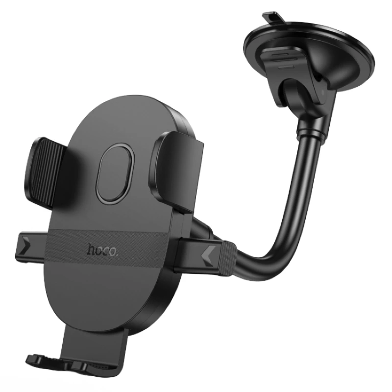 Автотримач для телефона HOCO H20 Mighty one-button car holder(windshield) Black — Hoco