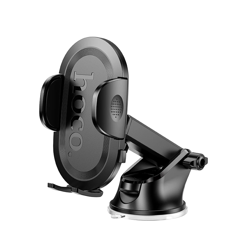 Автотримач для телефона HOCO H54 Brusco ultra-thin push-type car holder(center console) Black