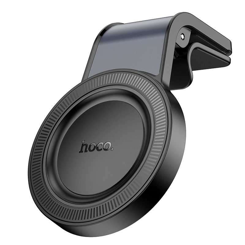 Автотримач для телефона HOCO H59 Show ring magnetic car holder (L air outlet) Black Metal Gray — Hoco