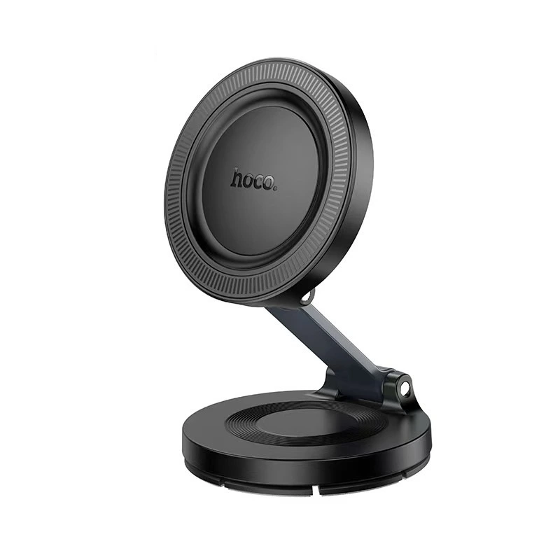 Автотримач для телефона HOCO H61 Show folding ring magnetic car holder (dashboard) Black Metal Gray — Hoco