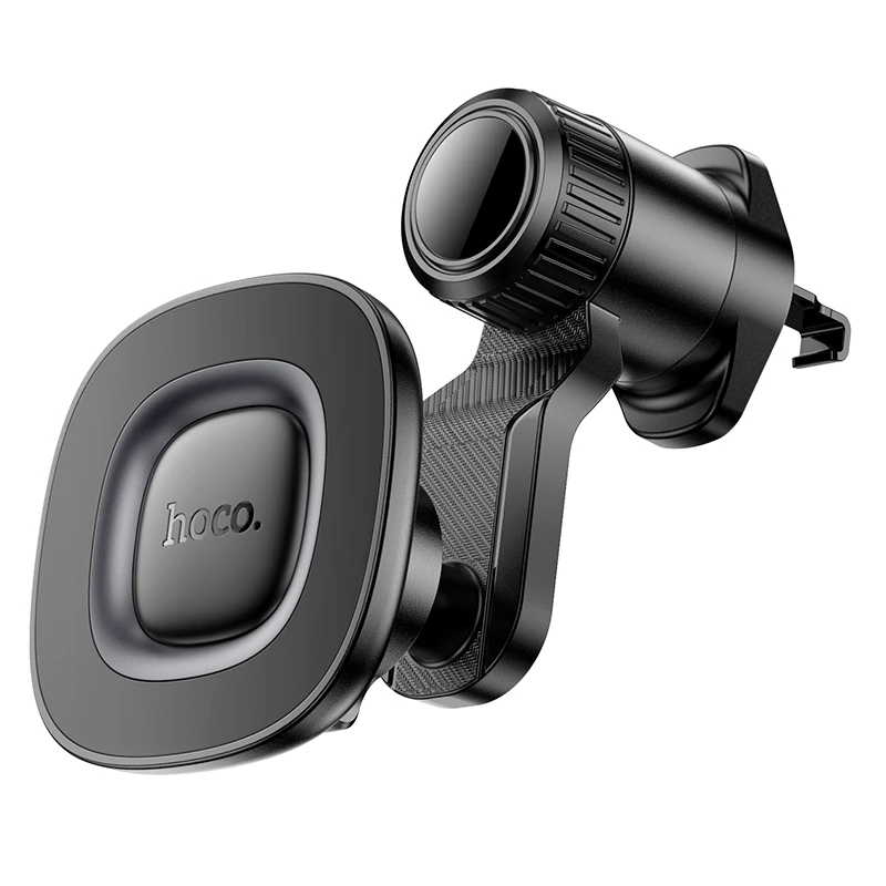Автотримач для телефона HOCO H74 Crown ring magnetic car holder(air outlet) Black Metal Gray — Hoco