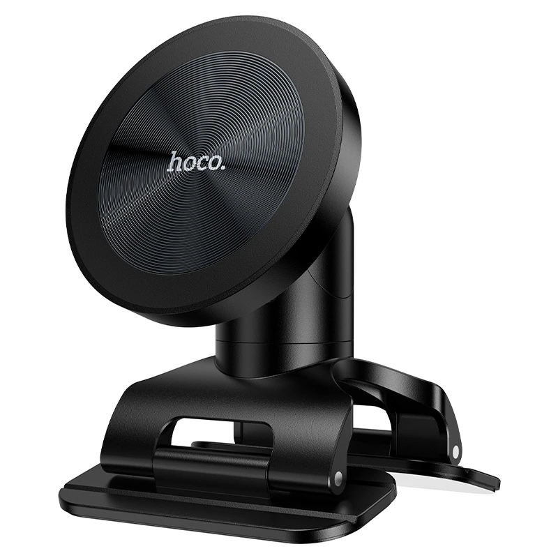 Автотримач для телефона HOCO H97 Eminent Ring Magnetic Car holder(center console) Black — Hoco