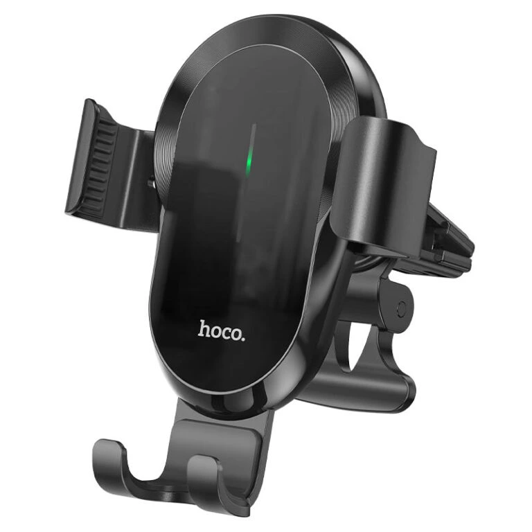 Автотримач для телефона з БЗП HOCO CA105 Guide three-axis linkage wireless charging car holder Black — Hoco