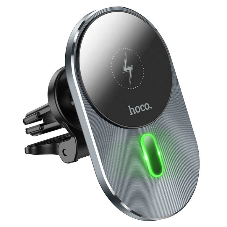 Автотримач для телефона з БЗП HOCO CA91 Magic magnetic wireless fast charging car holder Gray — Hoco