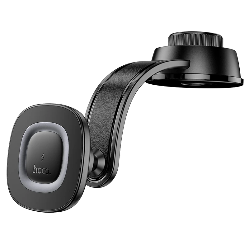 Автотримач для телефона з БЗП HOCO HW31 Crown magnetic wireless charging car holder(center console) Black Metal Gray — Hoco