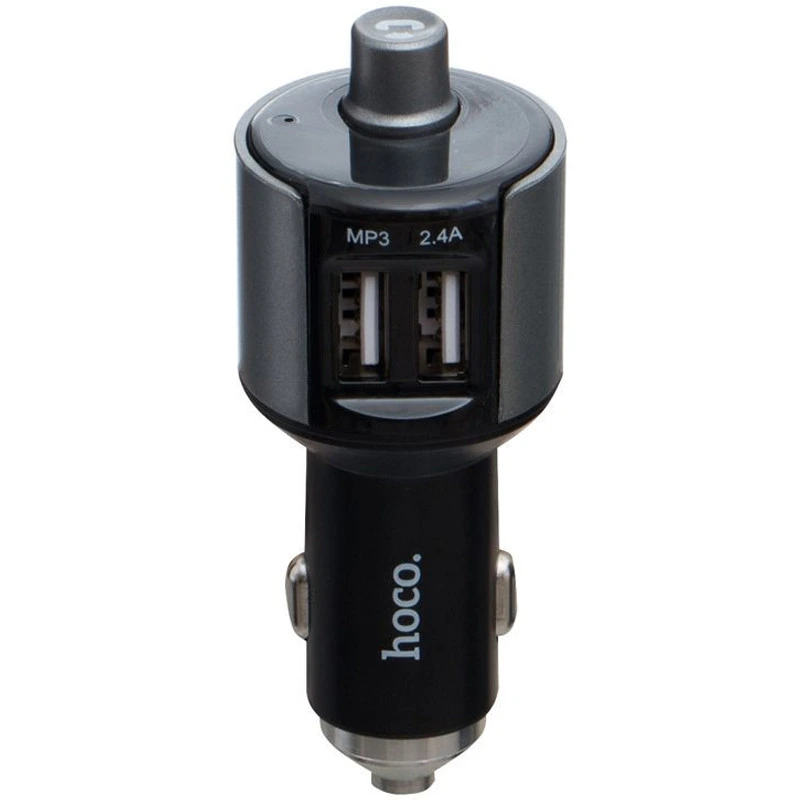 АЗП FM модулятор Hoco E19 (2USB 2.4А) Чорний / Сірий — Hoco