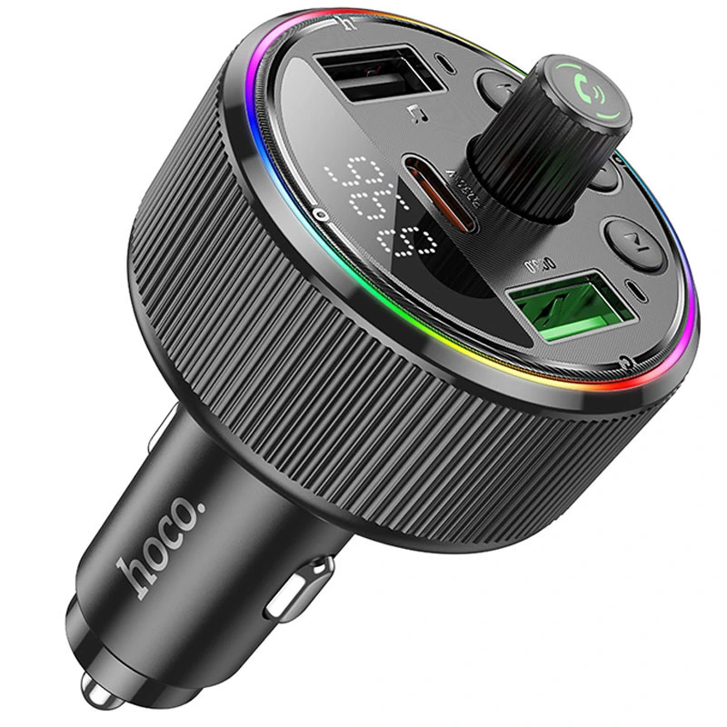 АЗП FM модулятор Hoco E82 Guerrero PD30W+QC3.0 (2USB-A/1C) Black